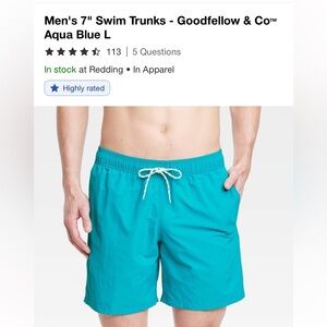 Goodfellow & Co Men's Aqua Teal Swim Trunks